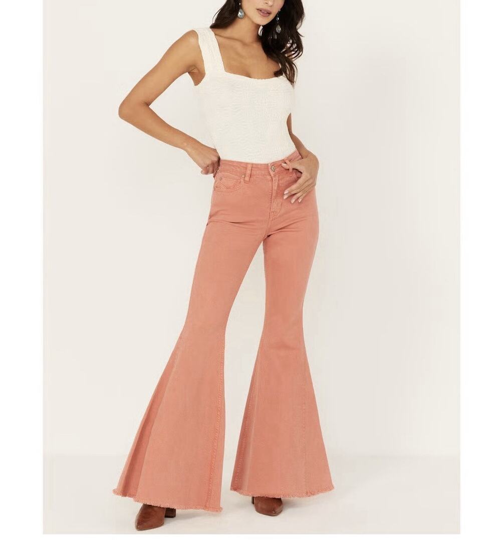 Shyanne Womens High Rise Super Flare Stretch Jeans Size 32
